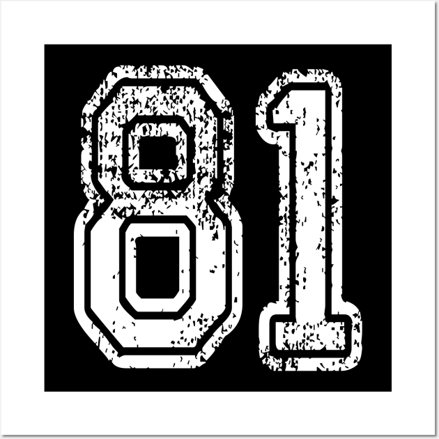 Number 81 Grungy in white Wall Art by Sterling